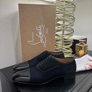 Christian Louboutin Greggo Orlato Dress Shoe Lace-Up Black 45